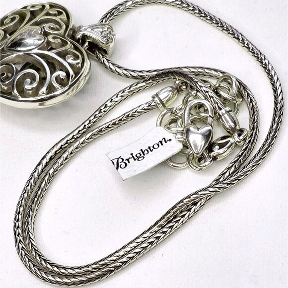 NWT Brighton Sofi Puffy Heart Silver-plated Crystal Necklace - Picture 7 of 12